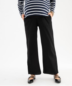 Pantalon de grossesse en maille froissée à taille smockée